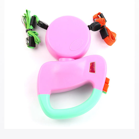 自動巻き取り式ダブルペット牽引ロープ