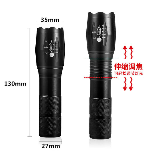 🔦 T6アルミニウムハンドヘルド懐中電灯 - 強力な望遠フォーカス