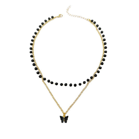 🦋✨ ブラックパールのバタフライネックレス ✨🦋