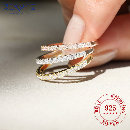 💎✨ 天然ジルコニアリング - 925 シルバー ✨💎