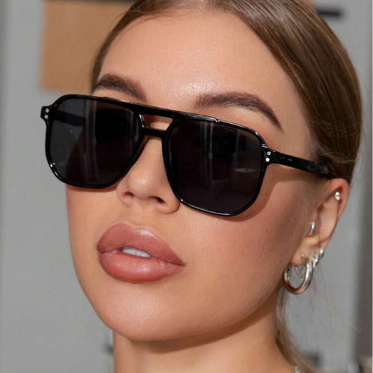 ダブルビーム アビエーター サングラス – 高品質でインターネット セレブ風のスタイル!