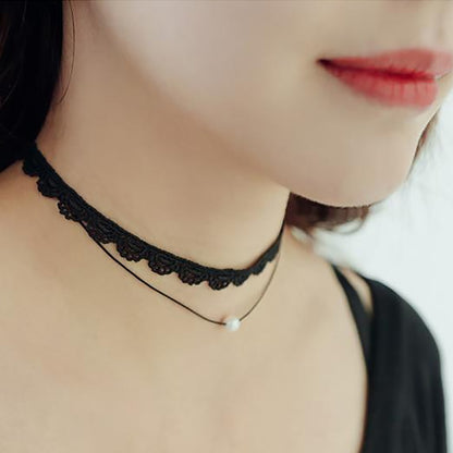 🌟 韓国の原宿ネックレス – パール、スエード、そしてエレガンス 🌟