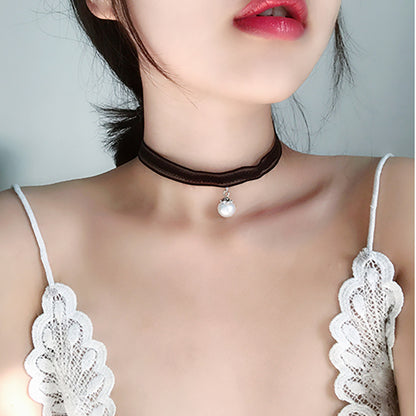 🌟 韓国の原宿ネックレス – パール、スエード、そしてエレガンス 🌟