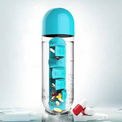 真空断熱カップ - 薬や錠剤サプリメント用のコンパートメントを備えたクラシックスタイル