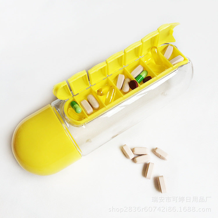真空断熱カップ - 薬や錠剤サプリメント用のコンパートメントを備えたクラシックスタイル