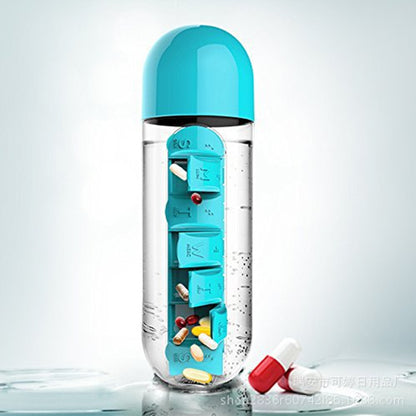 真空断熱カップ - 薬や錠剤サプリメント用のコンパートメントを備えたクラシックスタイル