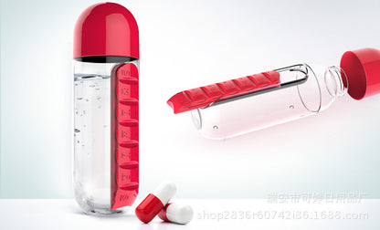 真空断熱カップ - 薬や錠剤サプリメント用のコンパートメントを備えたクラシックスタイル