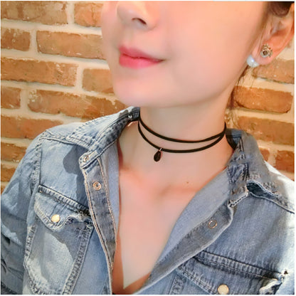 🌟 韓国の原宿ネックレス – パール、スエード、そしてエレガンス 🌟