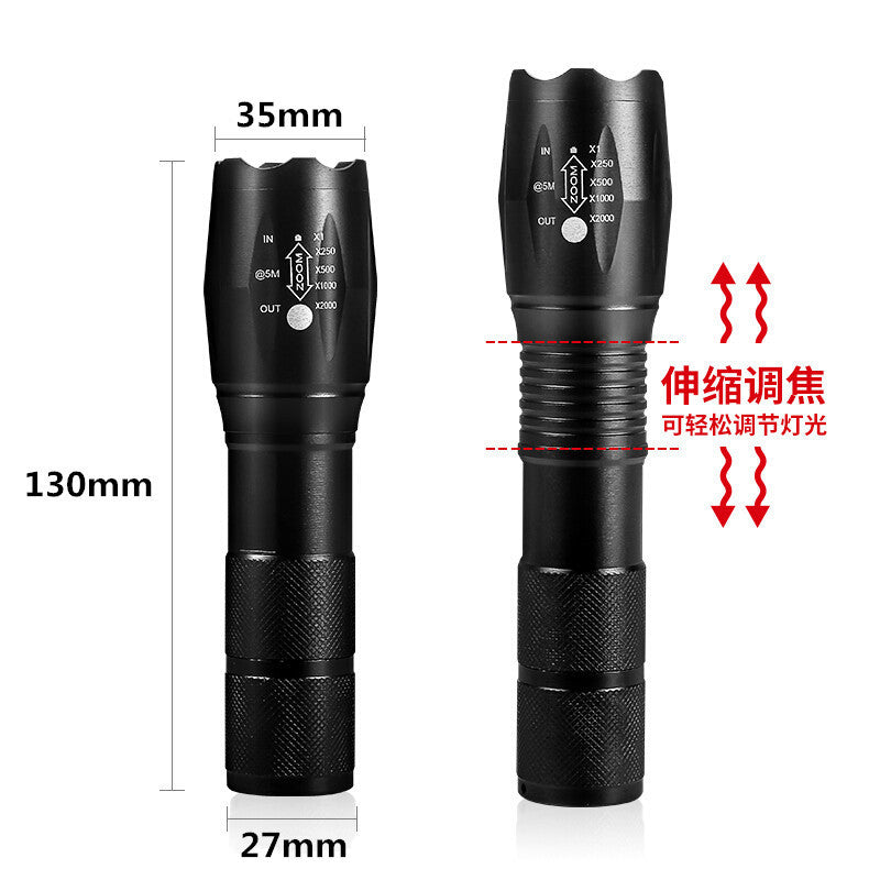 🔦 T6アルミニウムハンドヘルド懐中電灯 - 強力な望遠フォーカス