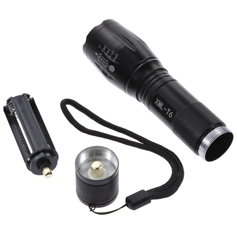 🔦 T6アルミニウムハンドヘルド懐中電灯 - 強力な望遠フォーカス