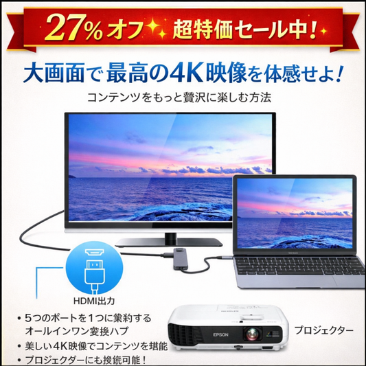 💼プロ仕様 Type-C ドッキングステーション5in1 — ワークスペースをスマートに革命！