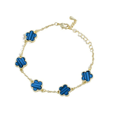 🌸✨ 本物の金で作られた5枚の花びらのフラワーブレスレット - 限定デザイン ✨🌸