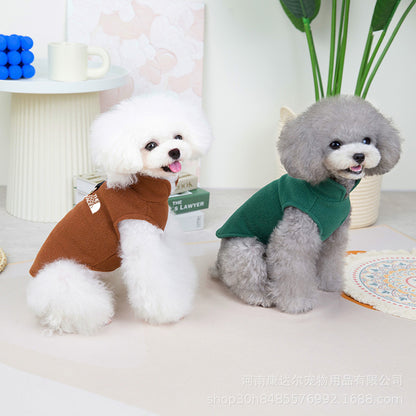 暖かいフリース犬用ベスト - 秋冬用 リーシュストラップ付き