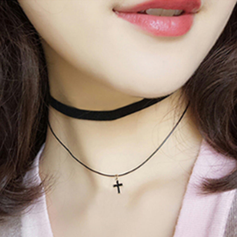 🌟 韓国の原宿ネックレス – パール、スエード、そしてエレガンス 🌟